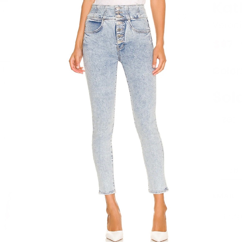 VERONICA BEARD REVOLVE BUTTON FLY SKINNY JEANS